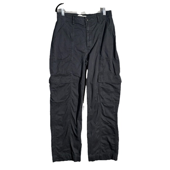 Abercrombie & Fitch Cargo Pants Womens 30/10 Black Wide Leg Y2K Military Utility
